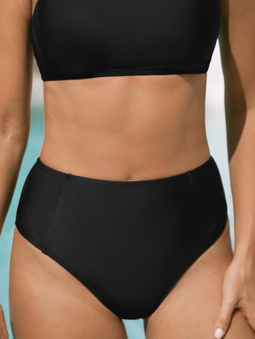 Cupshe Black High-Waist Bikini Bottom